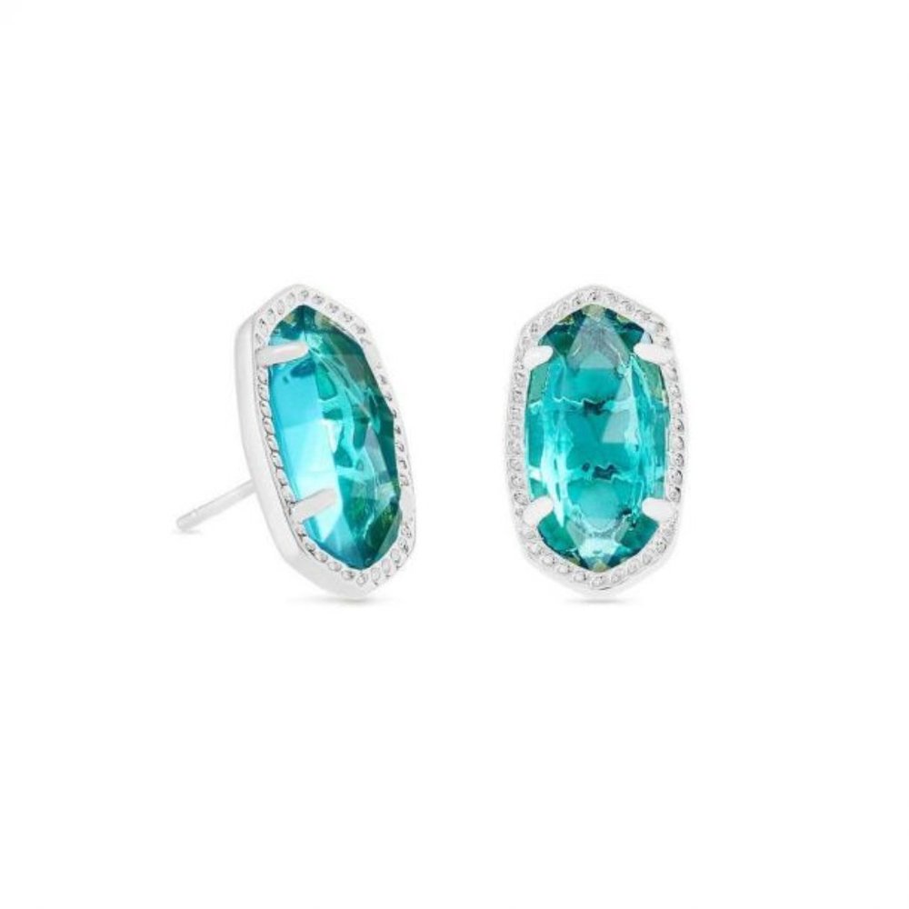 Kendra Scott Ellie December Birthstone Silver Stud Earrings in London Blue